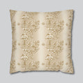 Floral Scrollwork Pillow Cover: Elegant Gold & Beige Euro Sham Sizes