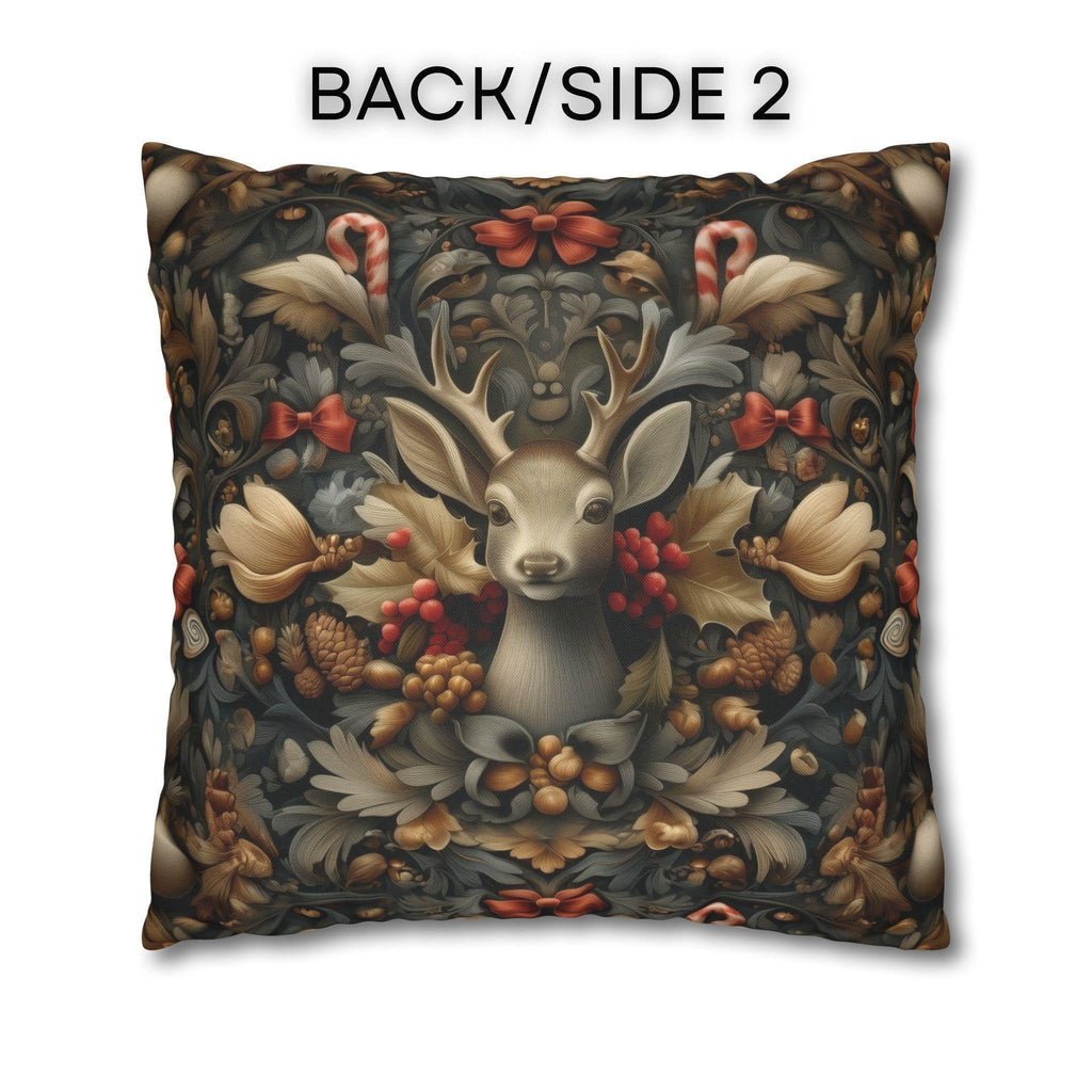William Morris Deer Christmas Pillow Cover: Woodland Holiday Accent