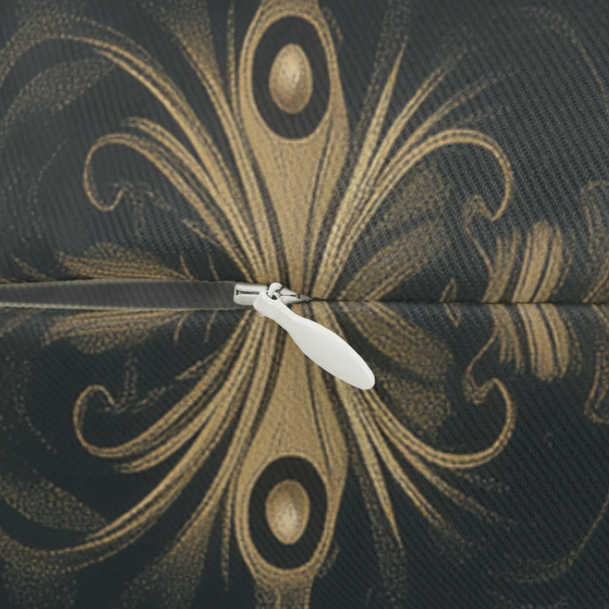 William Morris Christmas Lumbar Pillow: Ivory Poinsettia & Holly on Midnight Green