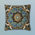 Luxurious Moroccan Tilework Inspired Pillow Cover: Teal, Beige, Brown Geometric Cushion Case