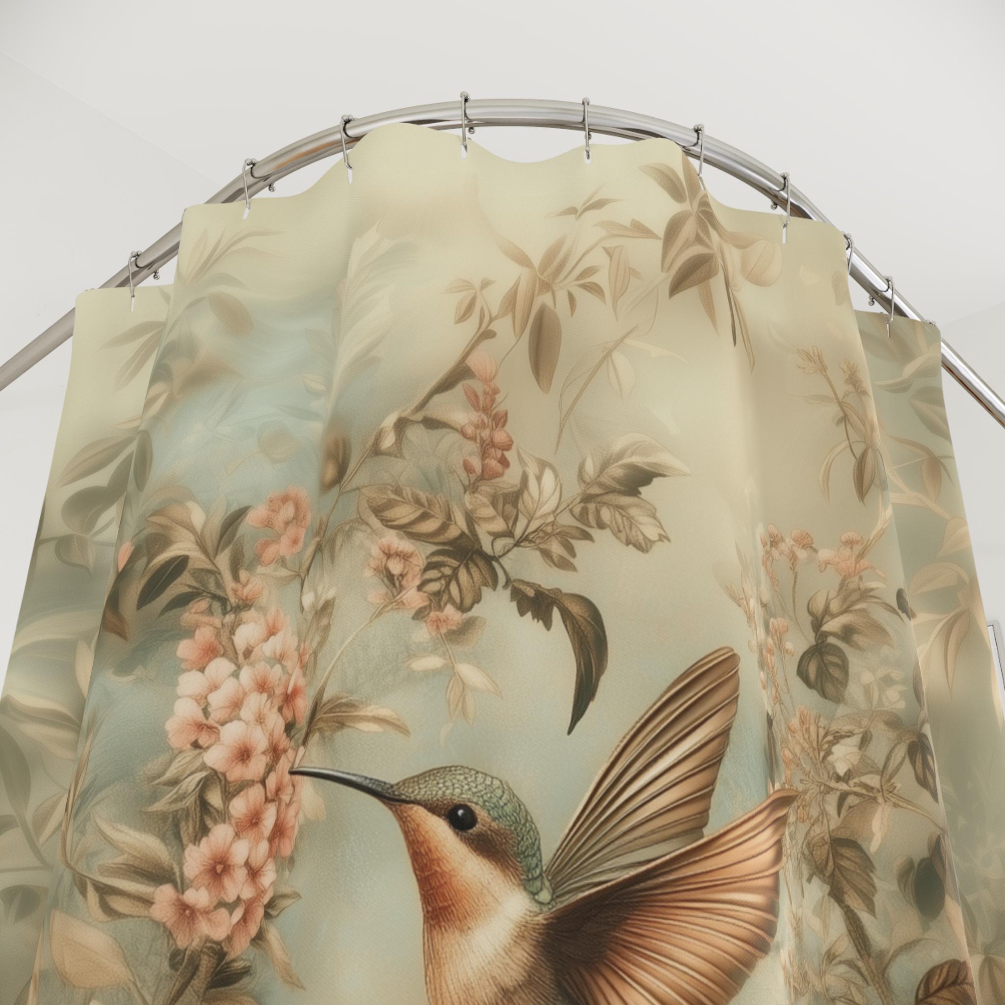 William Morris Hummingbird Shower Curtain: Botanical Arts & Crafts Design