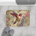 Hummingbird Hand Towel: William Morris Style Floral Bathroom Decor
