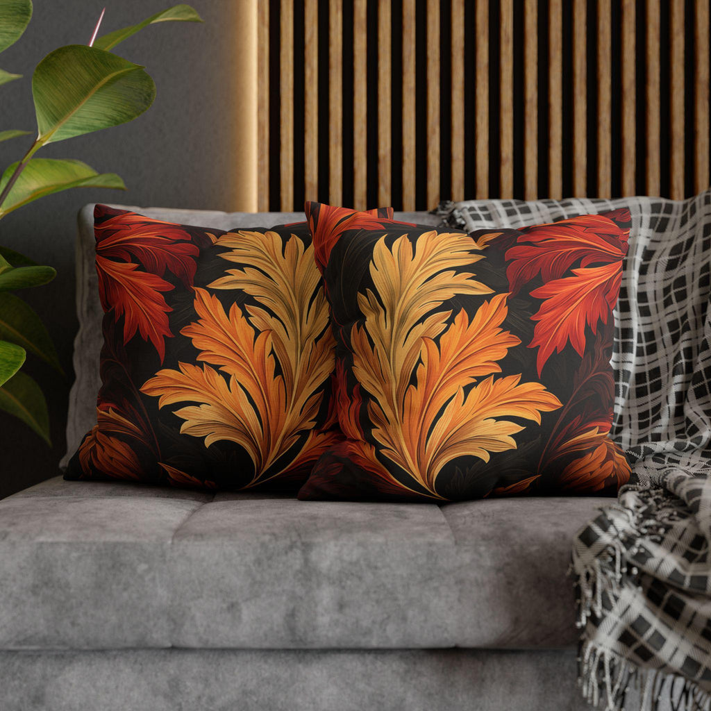William Morris Autumn Leaves Pillow Cover: Vintage Style Harvest Swirl Accent