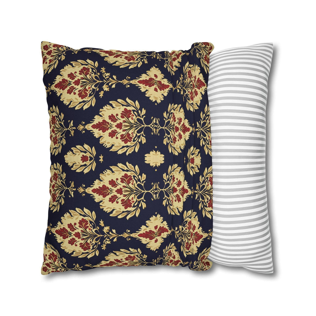 Elegant Ikat Pillow Cover: Navy Gold & Red Holiday and Year Round Decor