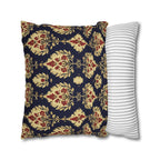 Elegant Ikat Pillow Cover: Navy Gold & Red Holiday and Year Round Decor