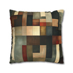 Geometric Abstract Pillowcase: Earthy Muted Tones, Modern Rustic Decor, Hand-painted Effect