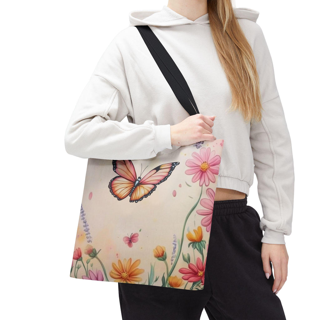 Monarch Butterfly Garden Tote: Floral Spring Nature Bag
