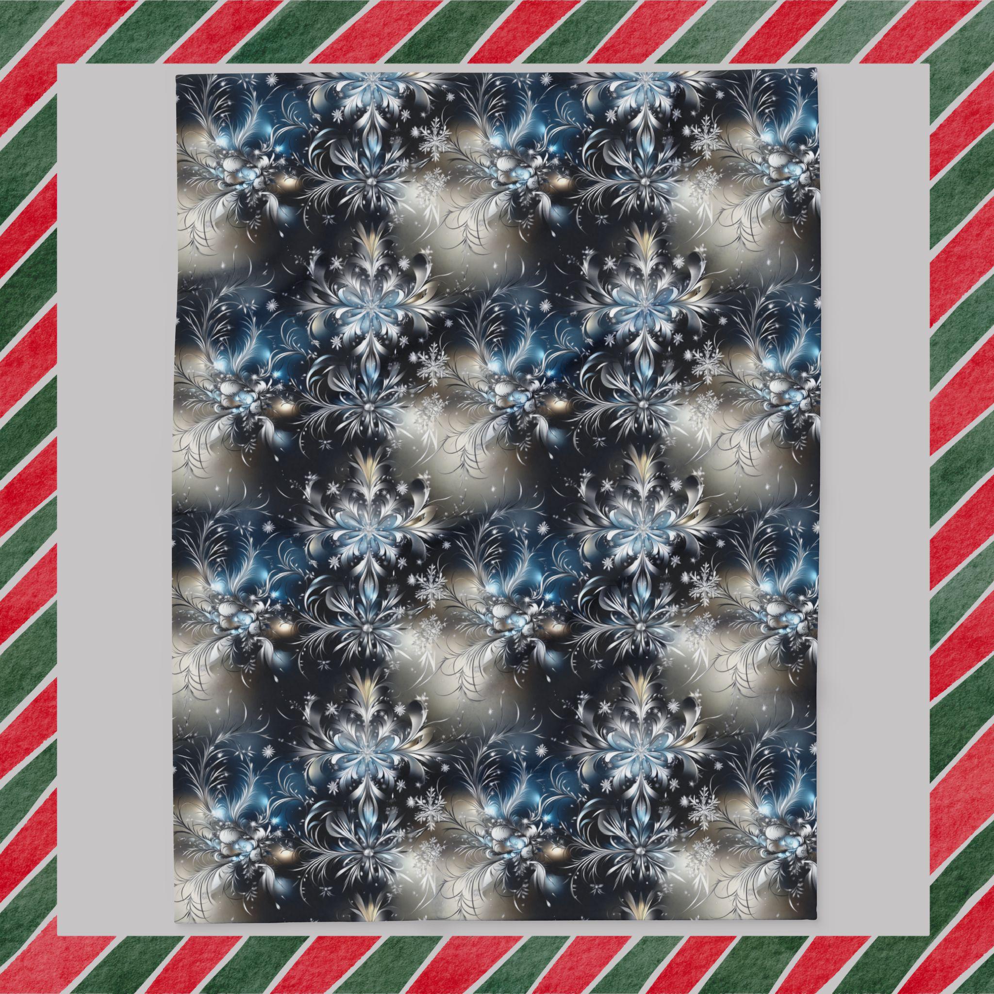 Winter Snowflake Fleece Blanket: Holiday Home Decor Throw