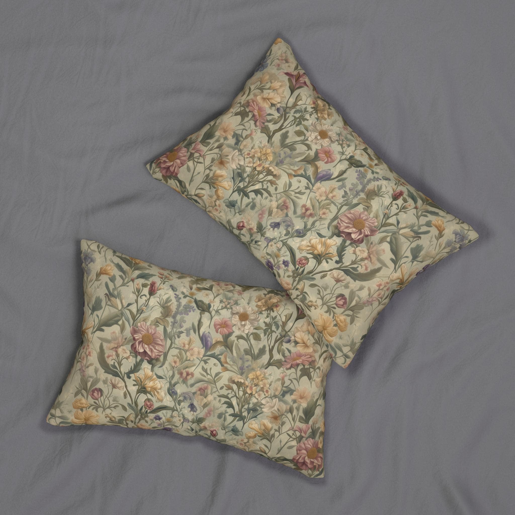 William Morris Inspired Botanical Tapestry Lumbar Pillow: Vintage Style Arts & Crafts Floral