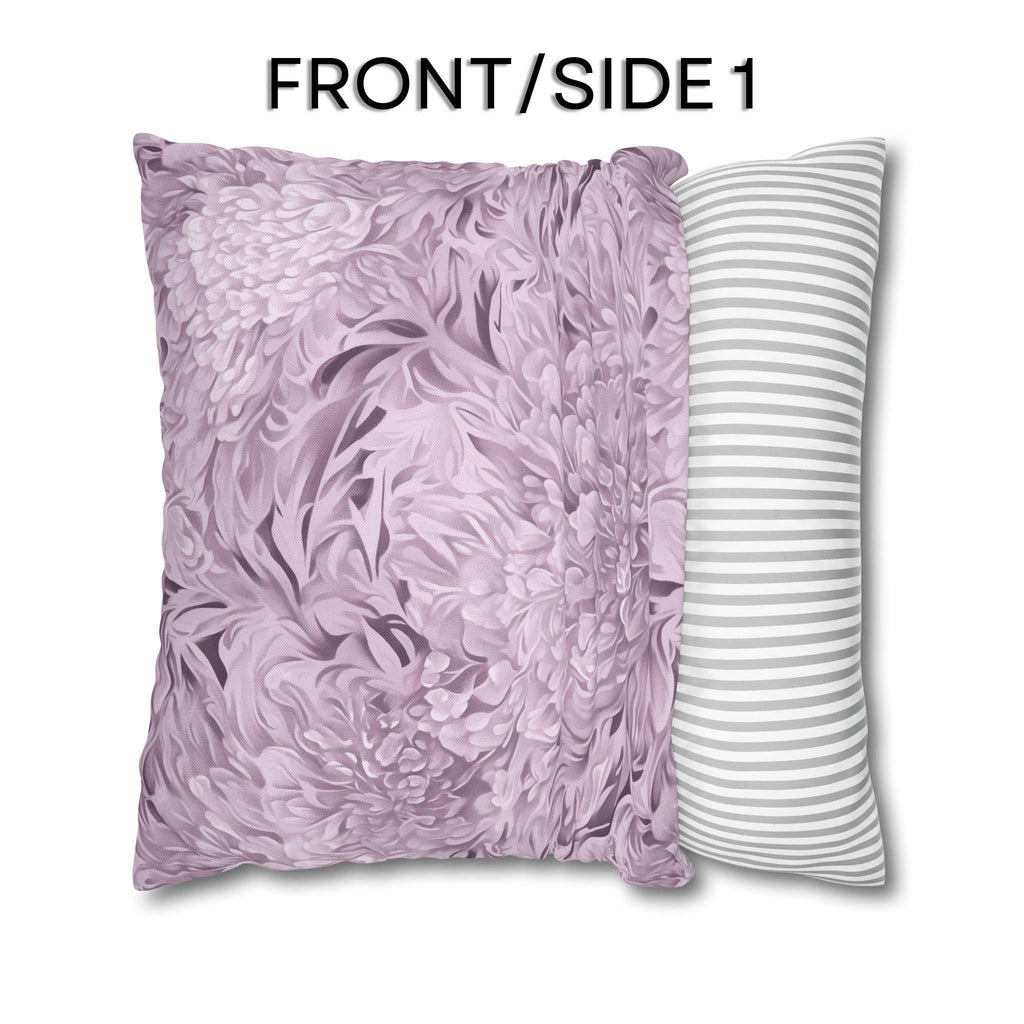 William Morris Inspired Pillow Cover: Modern Lavender Marigold Botanical, Zoomed-In Pattern