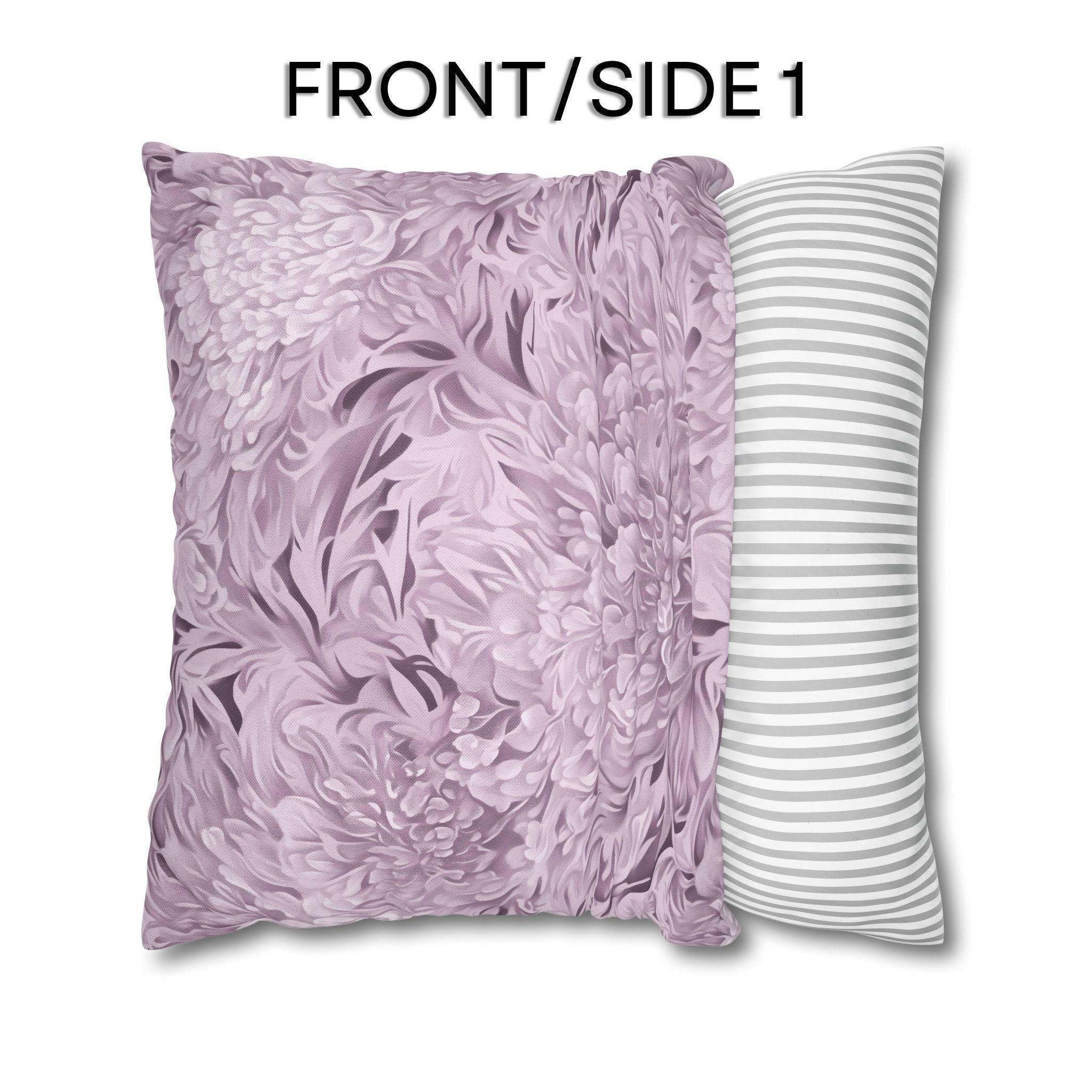William Morris Inspired Pillow Cover: Modern Lavender Marigold Botanical, Zoomed-In Pattern
