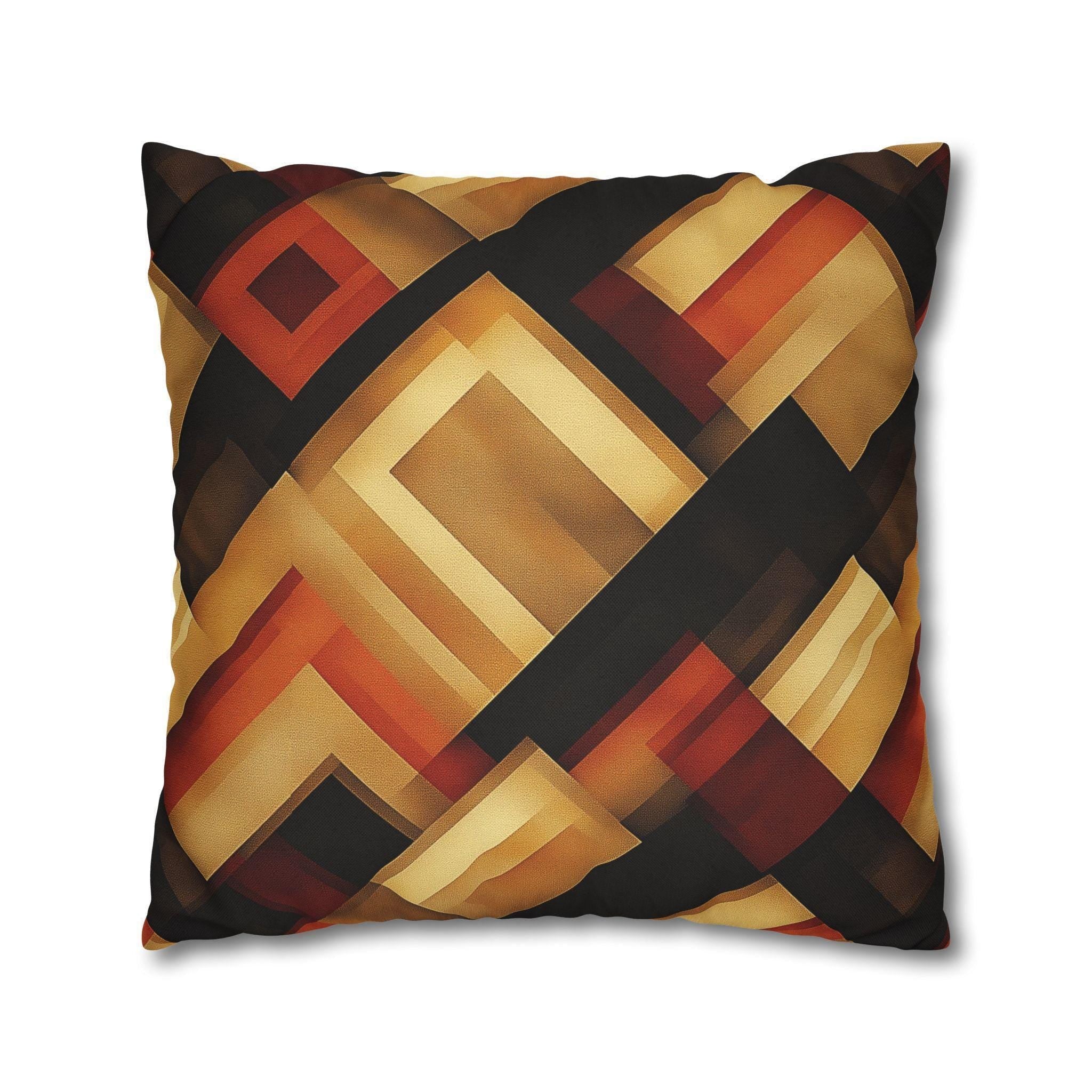Geometric Pillow Cover: Modern Earthy Design (14x14 to 20x20 inches)