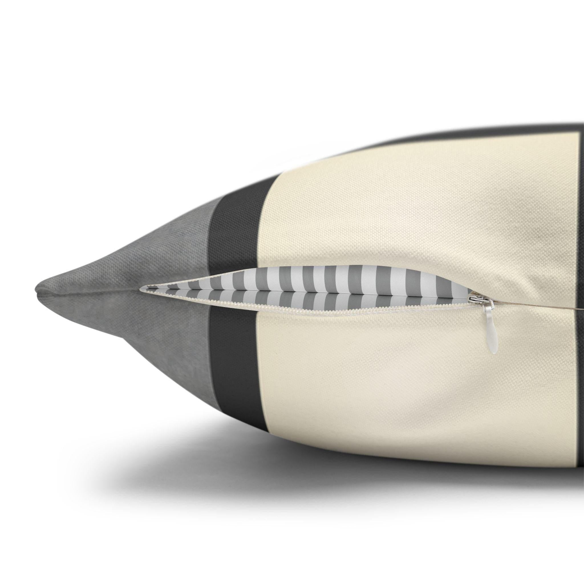 Gray Windowpane Plaid Pillow Cover: Neutral Checkered Contemporary Accent