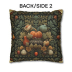 William Morris Inspired Fall Pillow Cover: Sage, Brown & Gold Vintage Style Tapestry