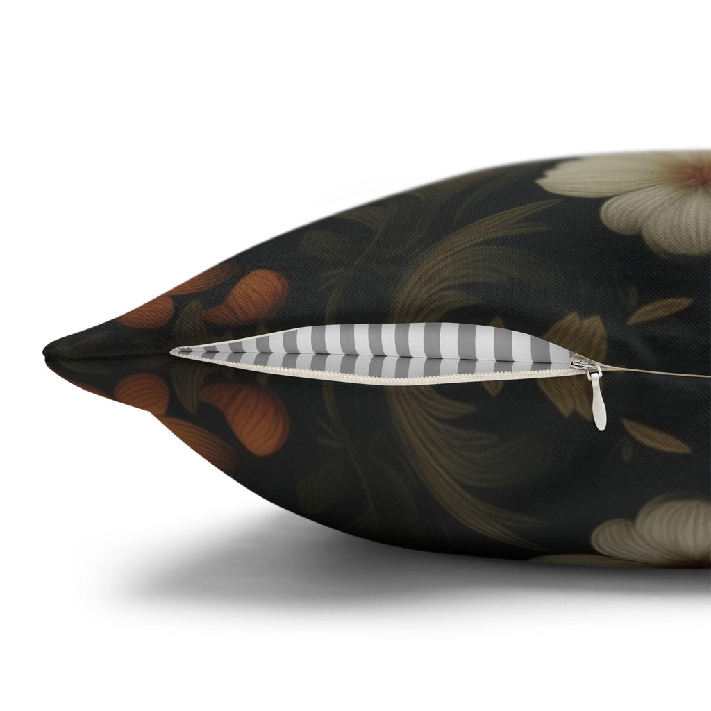William Morris Inspired Pillow Cover: Midnight Harvest with Pumpkins, Pears & Florals