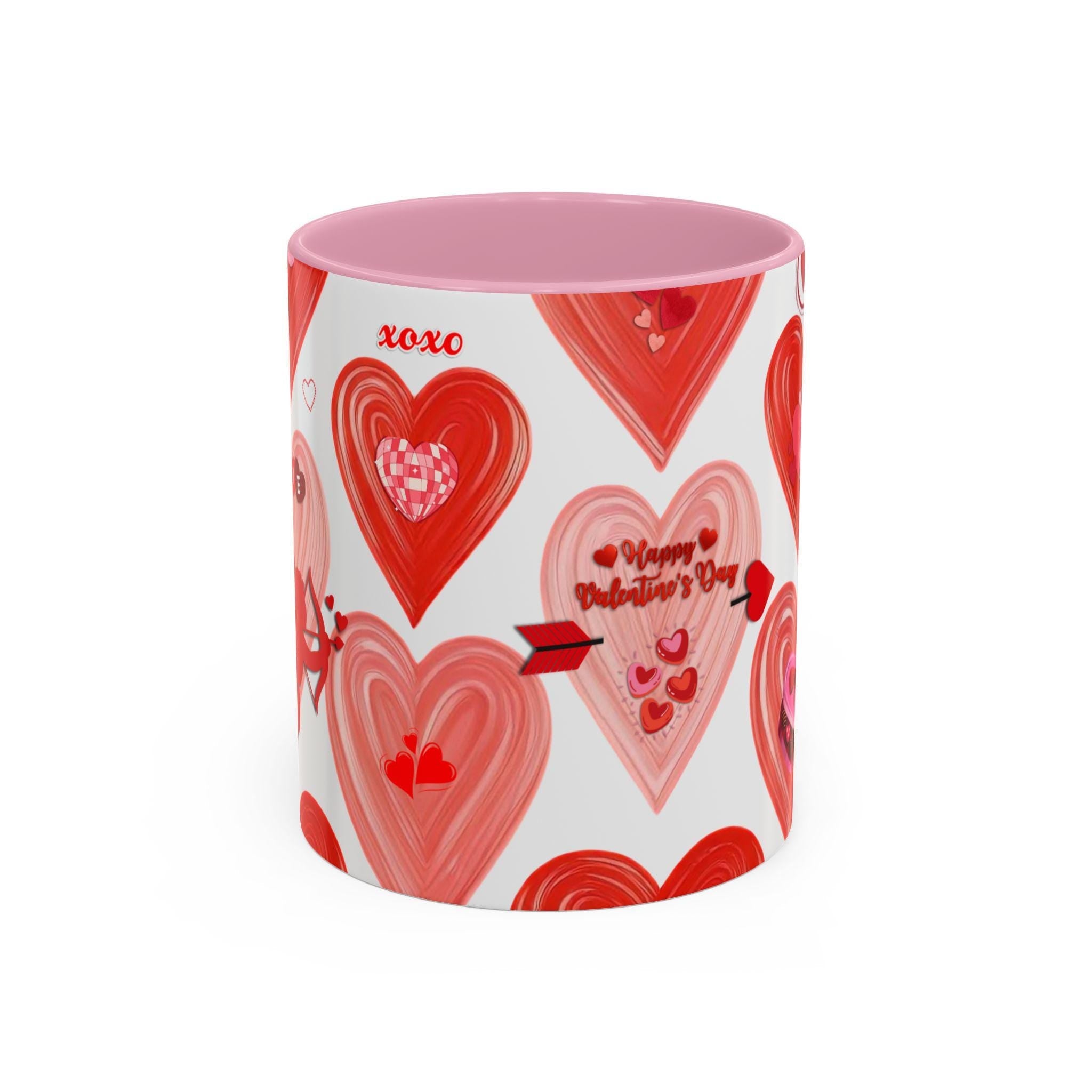 Romantic Valentine's Heart Mug: Cupid's Arrow Love Note Gift for Coffee & Tea Lovers (11oz/15oz)