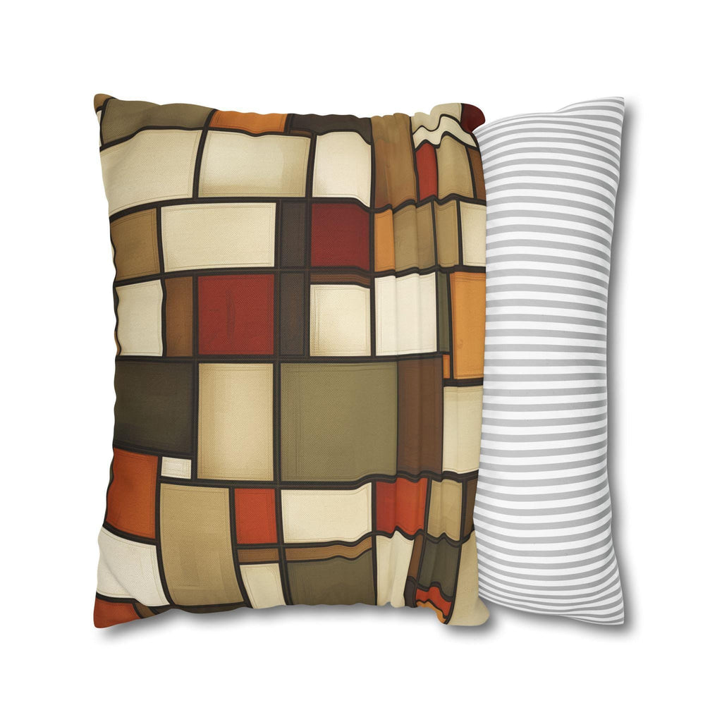Geometric Stained Glass Inspired Pillowcase: Modern Abstract Art Cushion Cover for Cozy Home Decor