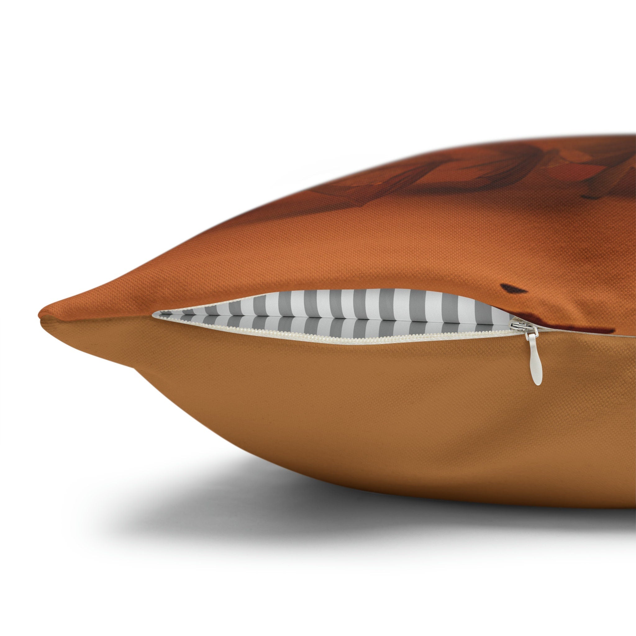 Light Pumpkin Orange Fall-Themed Wildflower Decorative Throw Pillow Cover