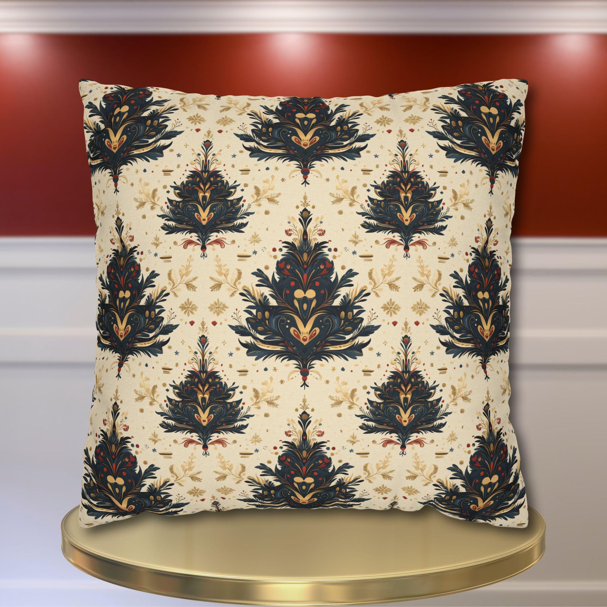 William Morris Christmas Tree Pillow Cover, Vintage Style Holiday Decor