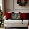 William Morris Inspired Elegant Christmas Tree Lumbar Pillow - Festive Holiday Decor Gift for Enthusiasts