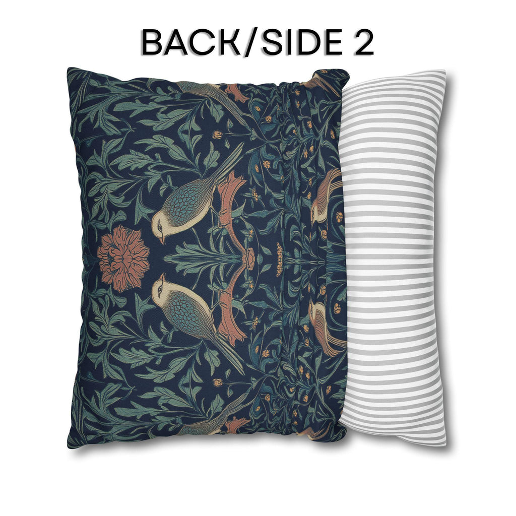 Midnight Songbirds Pillow Cover: William Morris Revival