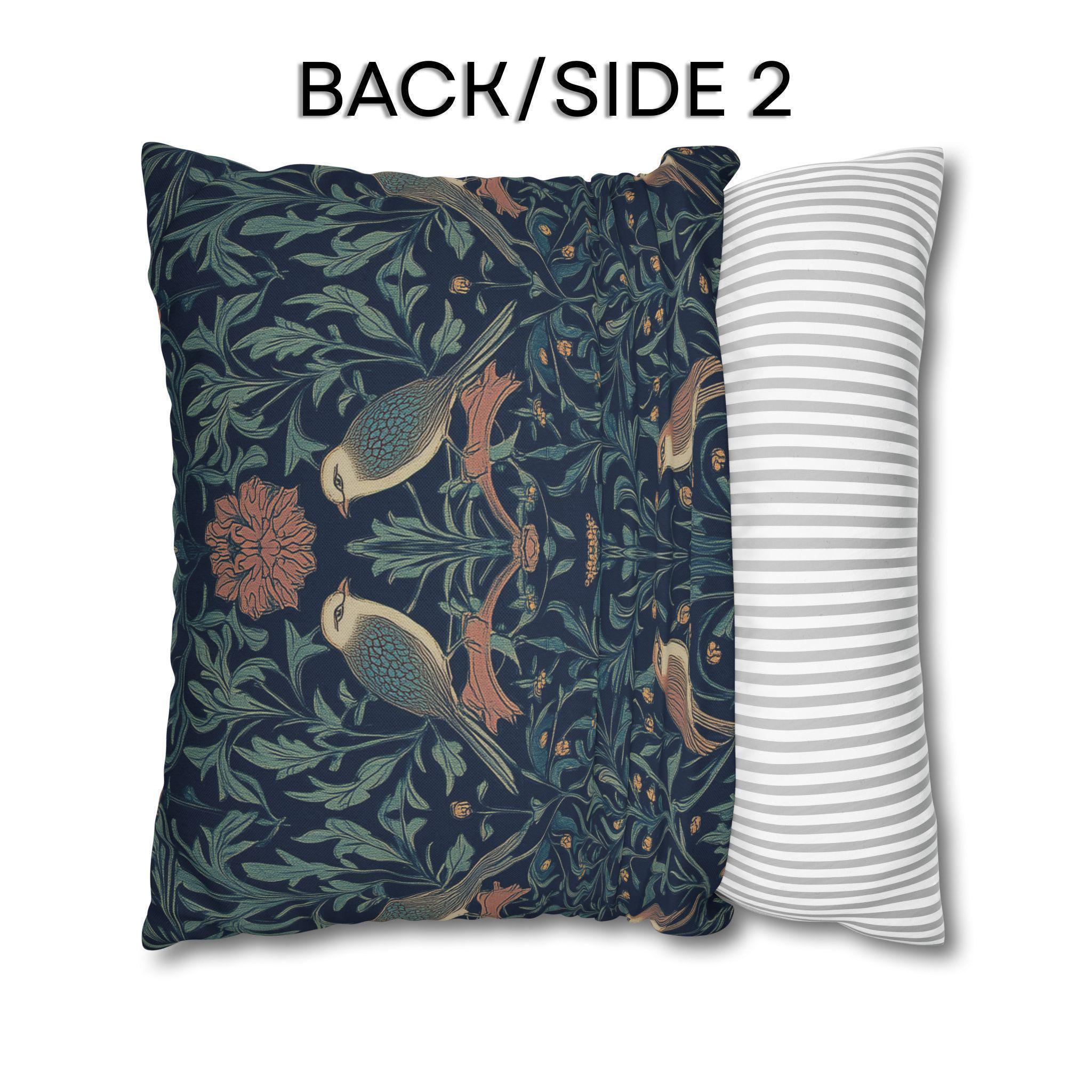 Midnight Songbirds Pillow Cover: William Morris Revival