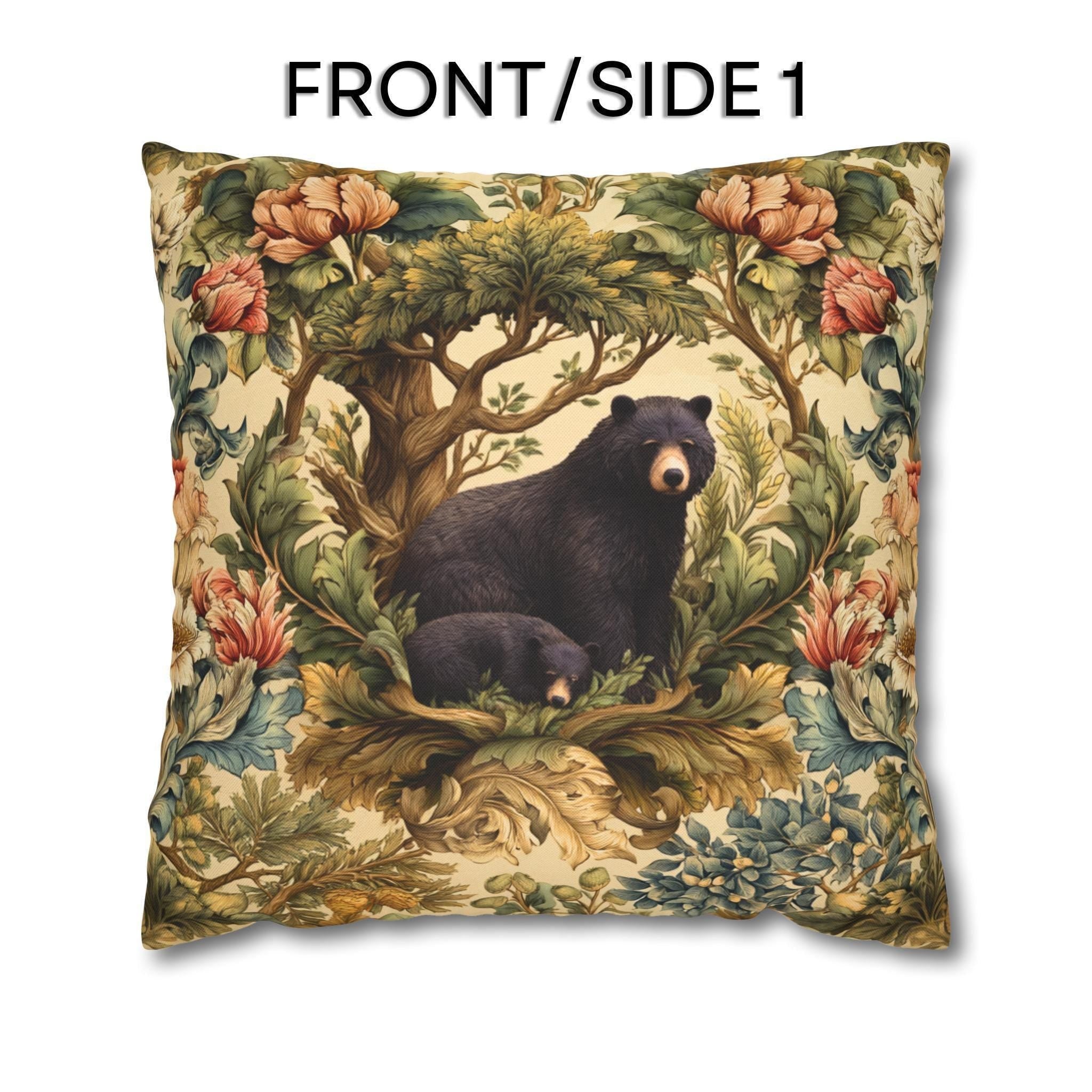 William Morris Woodland Animals Pillow Cover: Squirrel, Skunk, Doe, Bear Designs