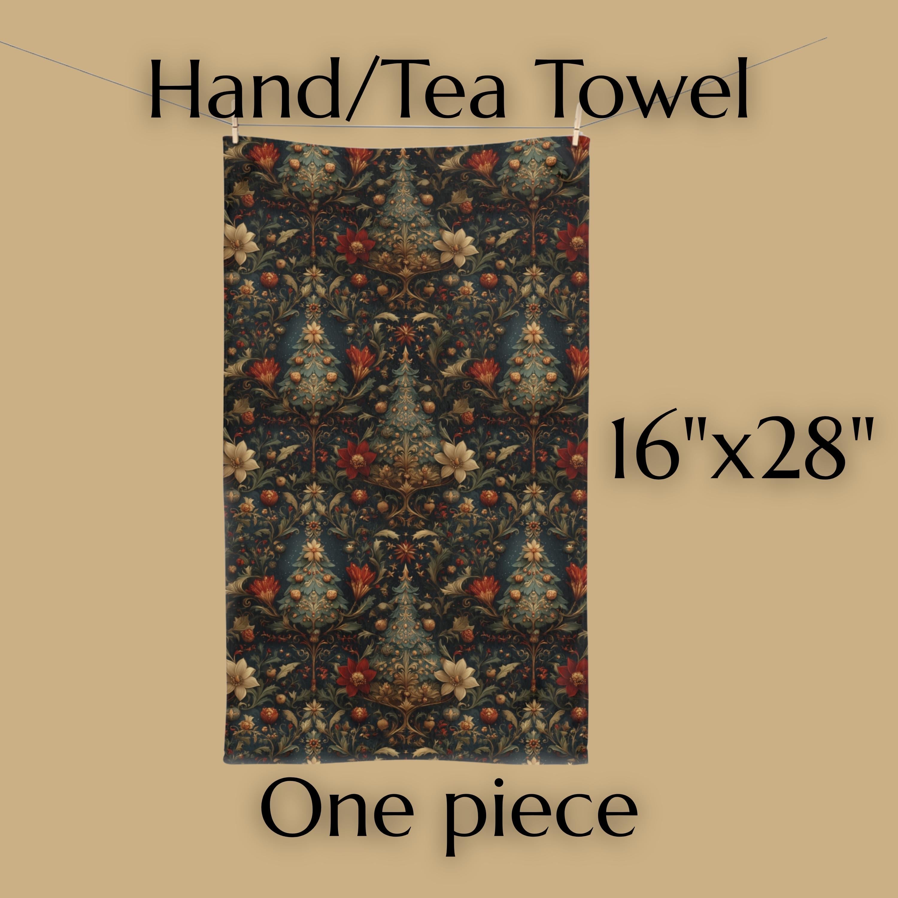 William Morris Christmas Tea Towel: Vintage Floral Holiday Decor