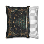 William Morris Christmas Tree Pillow Cover Starry Night Holiday Decor Elegant Gold Botanical Style