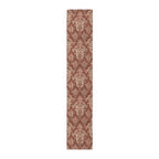 Red and Gold Damask Table Runner: Elegant Holiday Dining Decor