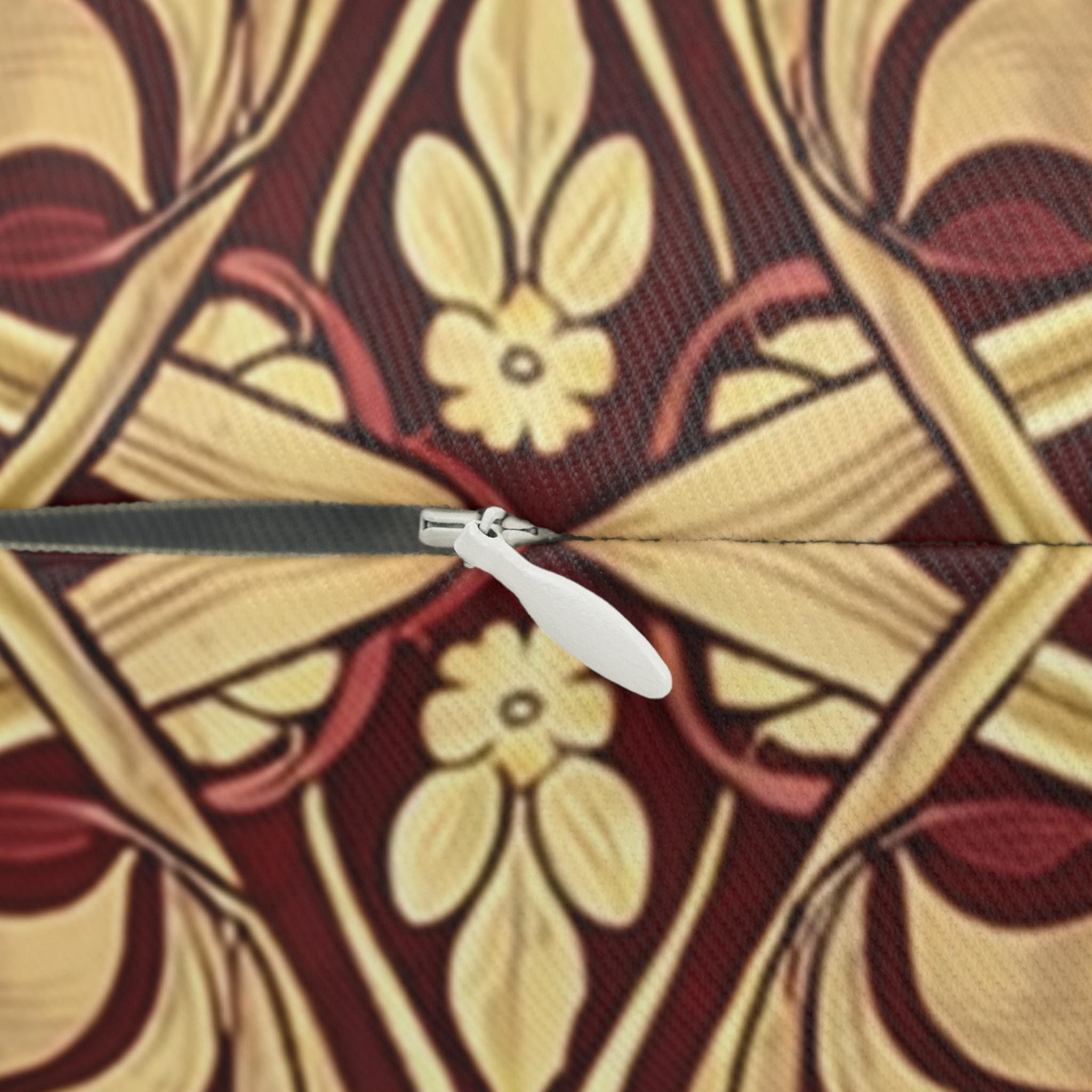 William Morris Lumbar Pillow: Burgundy Champagne Vintage Pimpernel Reconstructed