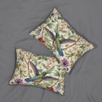 William Morris Hummingbird Lumbar Pillow: Elegant Floral Nature Design