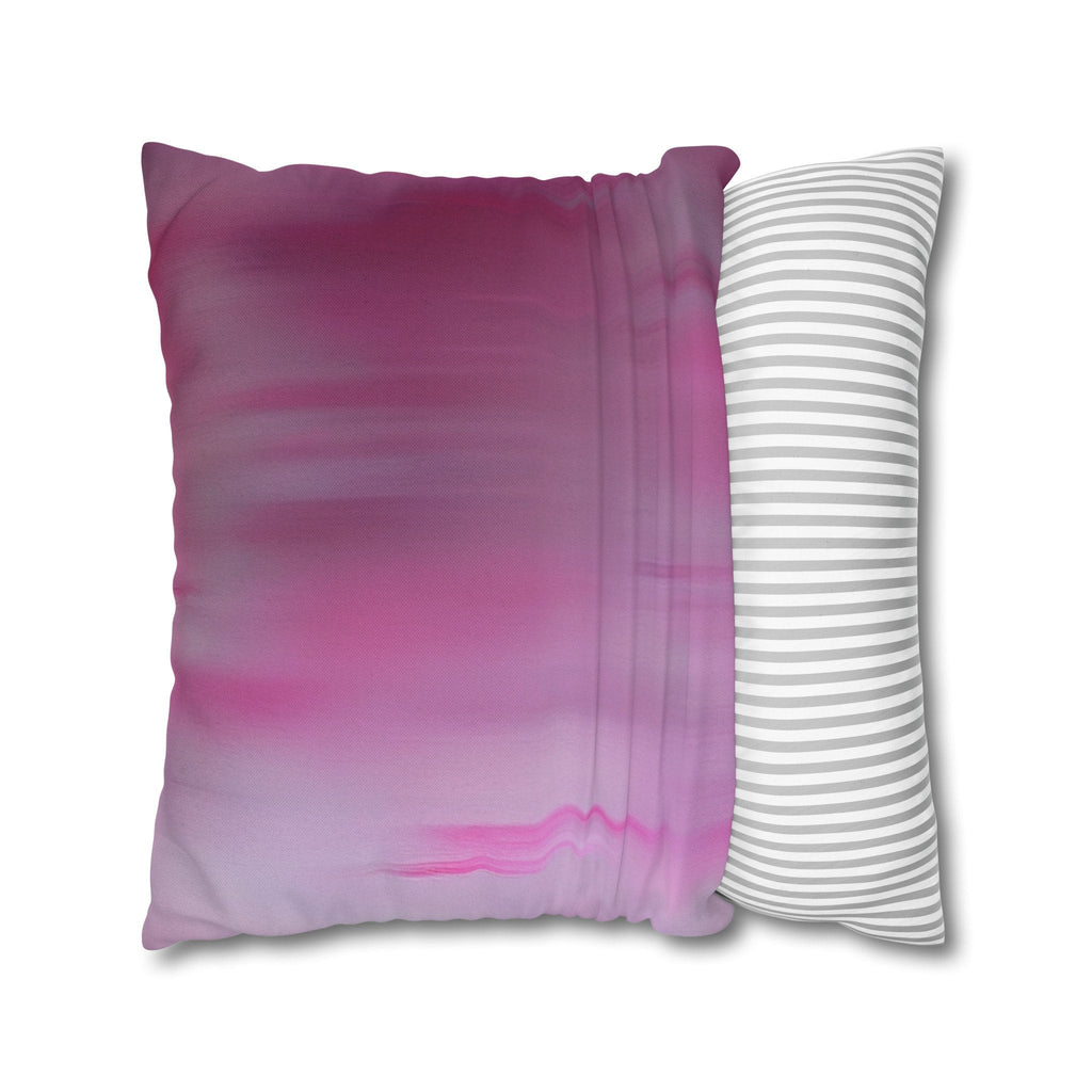 Romantic Coquette Pillow Cover: Pink Satin Bow Image & Floral Accents for Feminine Bedroom Decor