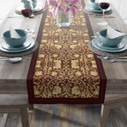 William Morris Table Runner: Burgundy and Champagne Vintage Pimpernel Reconstructed