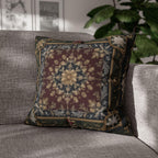 Baroque Christmas Pillow Cover: Burgundy Gold Navy Ornate Winter Damask, Traditional Holiday Decor