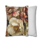 Classic Floral Accent Pillow Cover Rich Warm Tones Nature-Inspired Home Decor