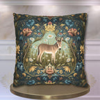 Donkey Garden Floral Pillow Cover: William Morris Inspired Botanical Meadow Decor