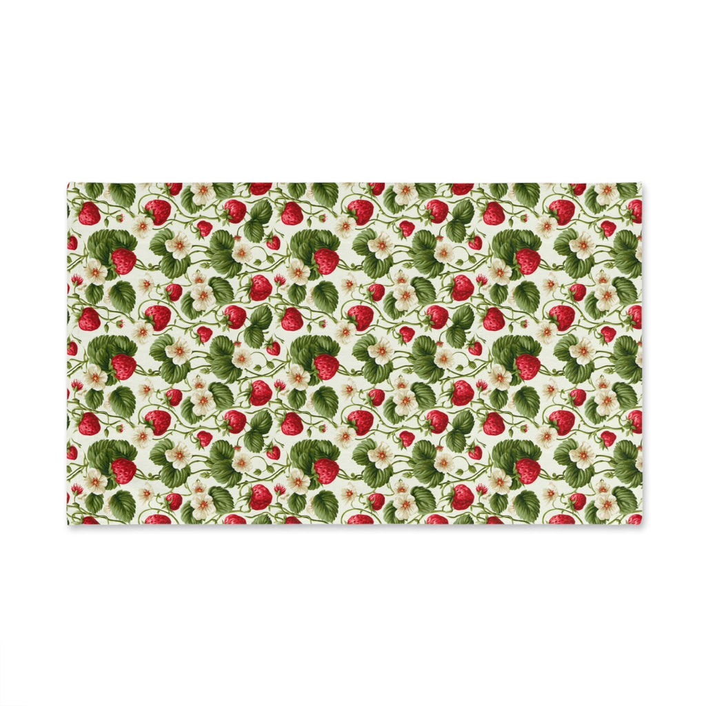 Wild Strawberry  Hand Towel: Botanical Summer Decor for Bath or Kitchen