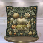 William Morris Inspired Pillow Cover: Vintage Style Autumn Tapestry in Sage and Cream