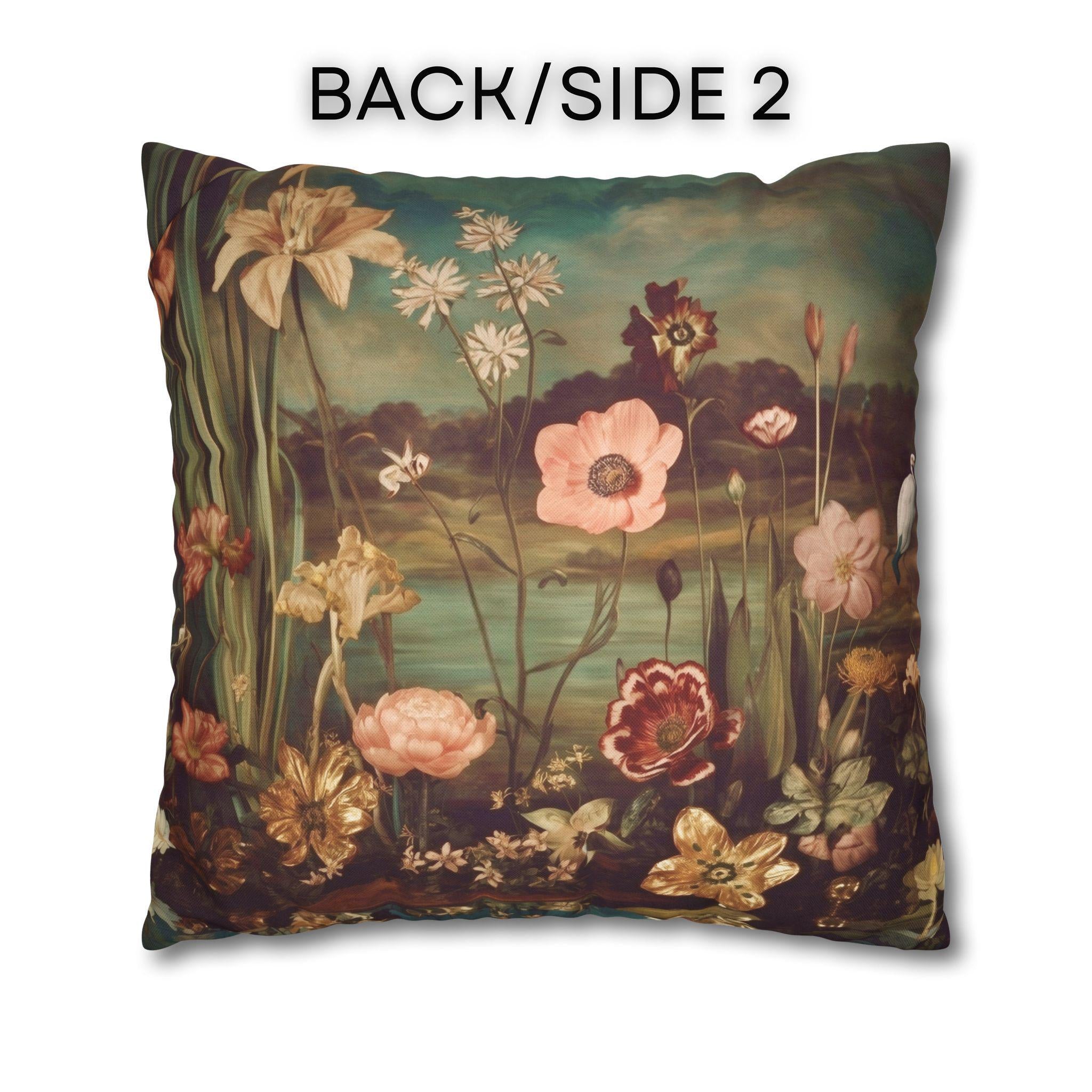 Garden Retreat Pillow Cover: Vintage Floral Lakehouse Cottage Decor