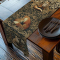 William Morris Fox Table Runner: Dark Woodland Botanical Arts & Crafts Decor