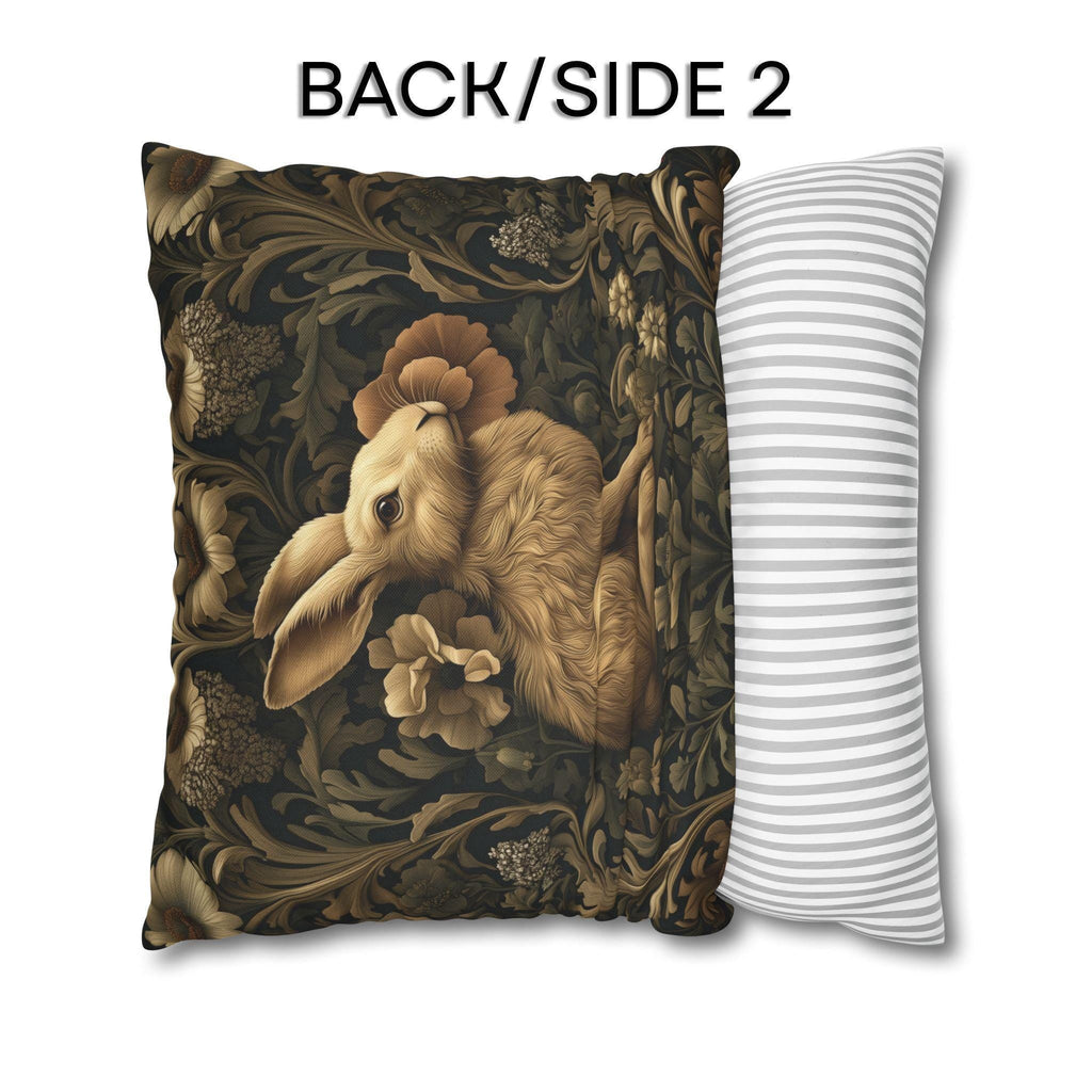 William Morris Inspired Wild Hare Pillow Cover: Garden Botanical Woodland Design