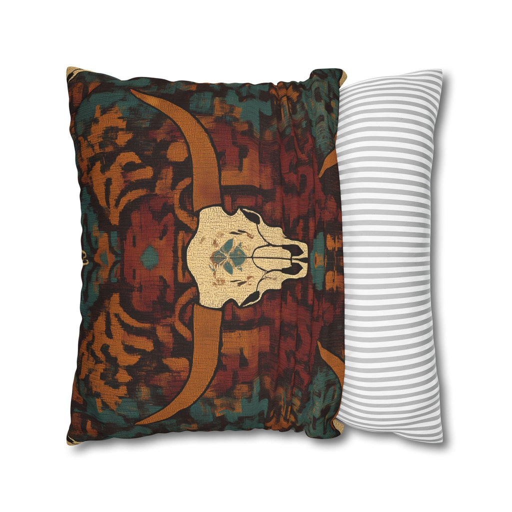 Longhorn Skull Pillow Cover: Southwestern Rustic Ranch Decor