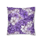 Elegant Purple & White Hydrangea Throw Pillow Cover - Floral Home Decor Accent