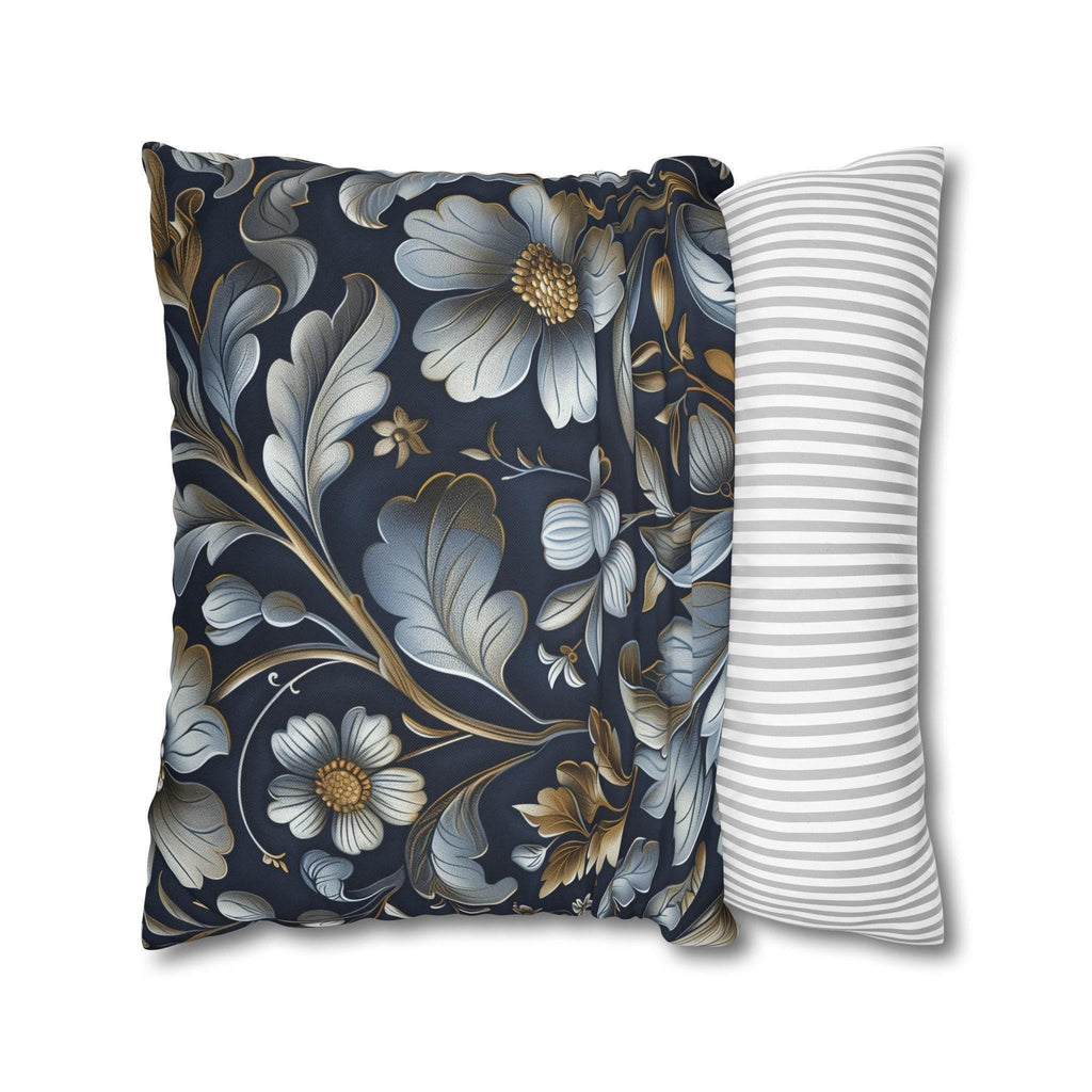 William Morris Pillow Cover: Navy Blue Floral Arts & Crafts Cushion