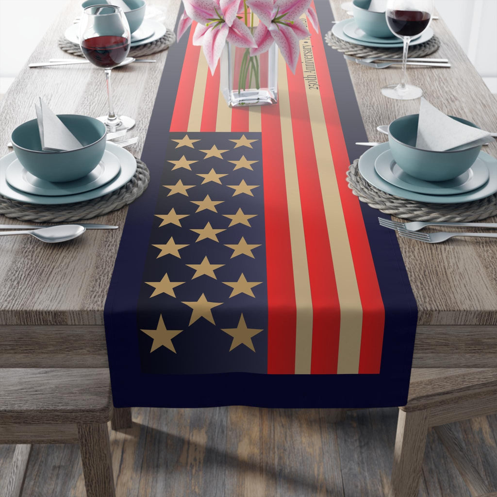 Patriotic Table Runner: US 250th Anniversary - Stylized American Flag 1776-2026