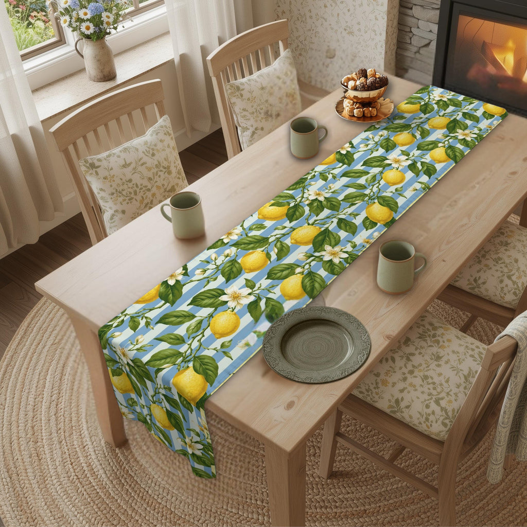 Lemon Table Runner Collection: 7 Citrus and Stripe Variations