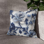 Chinoiserie Pillow Cover | Blue & White Peonies and Camellias | Elegant Home Decor Gift for Home