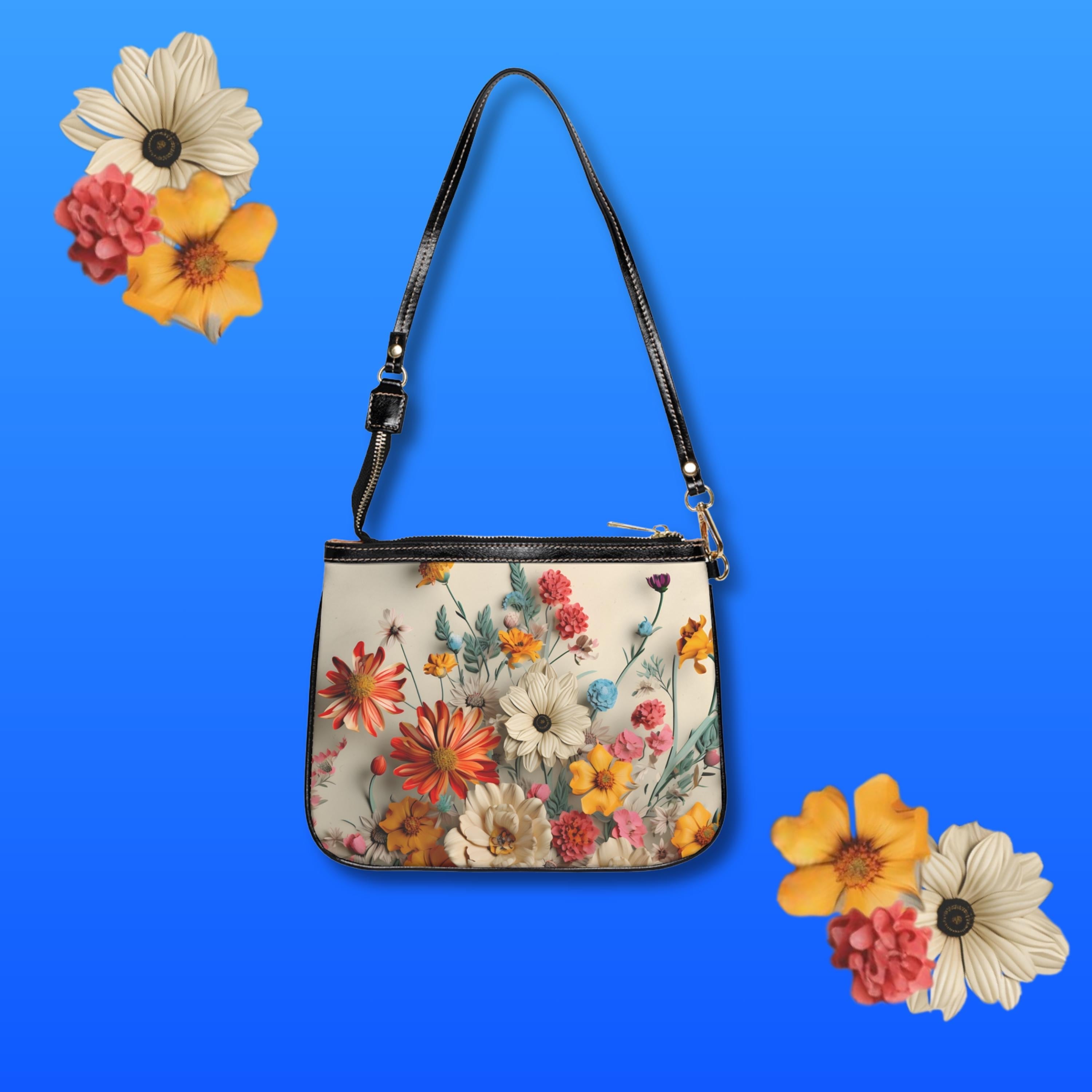 Vintage-Inspired Floral Faux Leather Shoulder Bag: Chic Accessory for Women