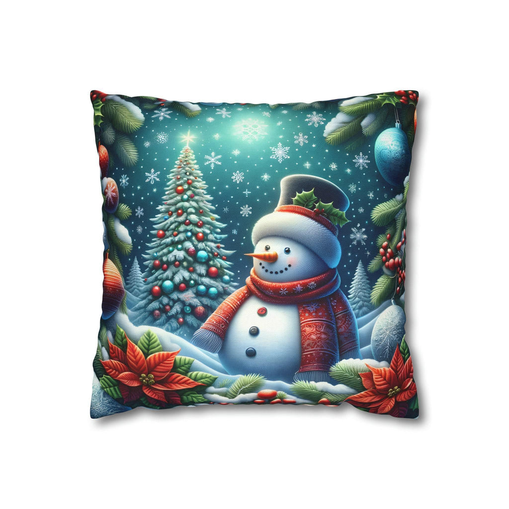 Festive Snowman Christmas Pillow Cover: Cozy Winter Holiday Accent